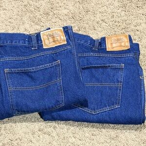 Cintas Blue Denim Work Jeans 38x32.  Lot Of 2
